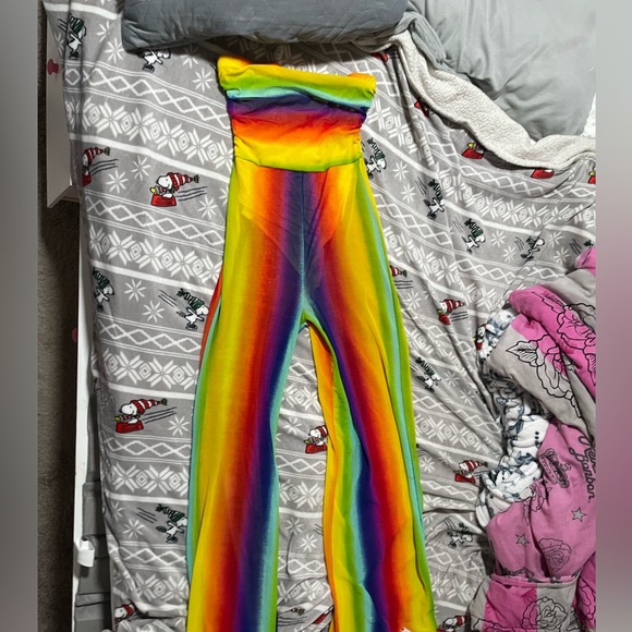 STRAPLESS RAINBOW JUMPSUIT ROMPER FASHION NOVA - Picture 3 of 8